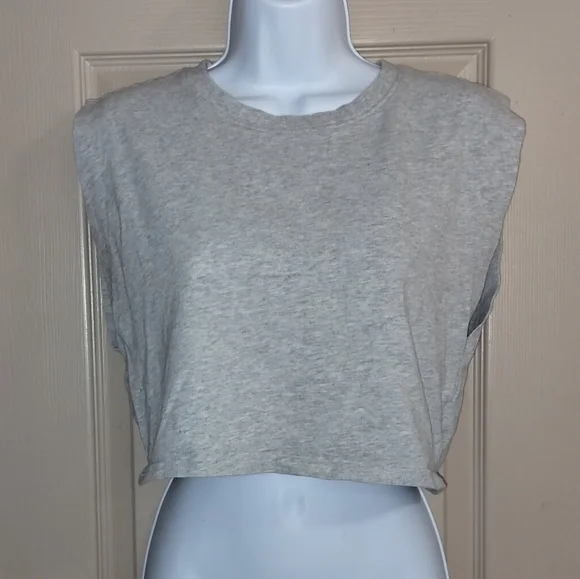 Offline By Aerie Light Gray Crop Top Sz S - Picture 1 of 5